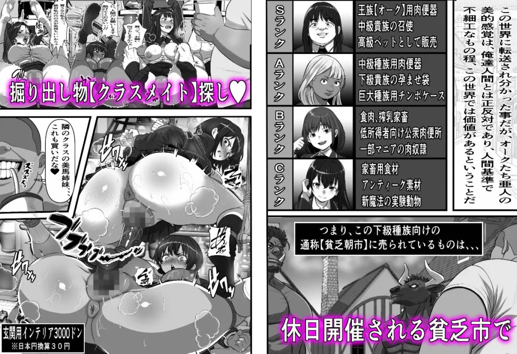 『転生オークのコキ捨て性活〜オークの世界に転生したら学園の一軍女子達が使い捨てオナホとして販売されていたのだが』サンプル7
